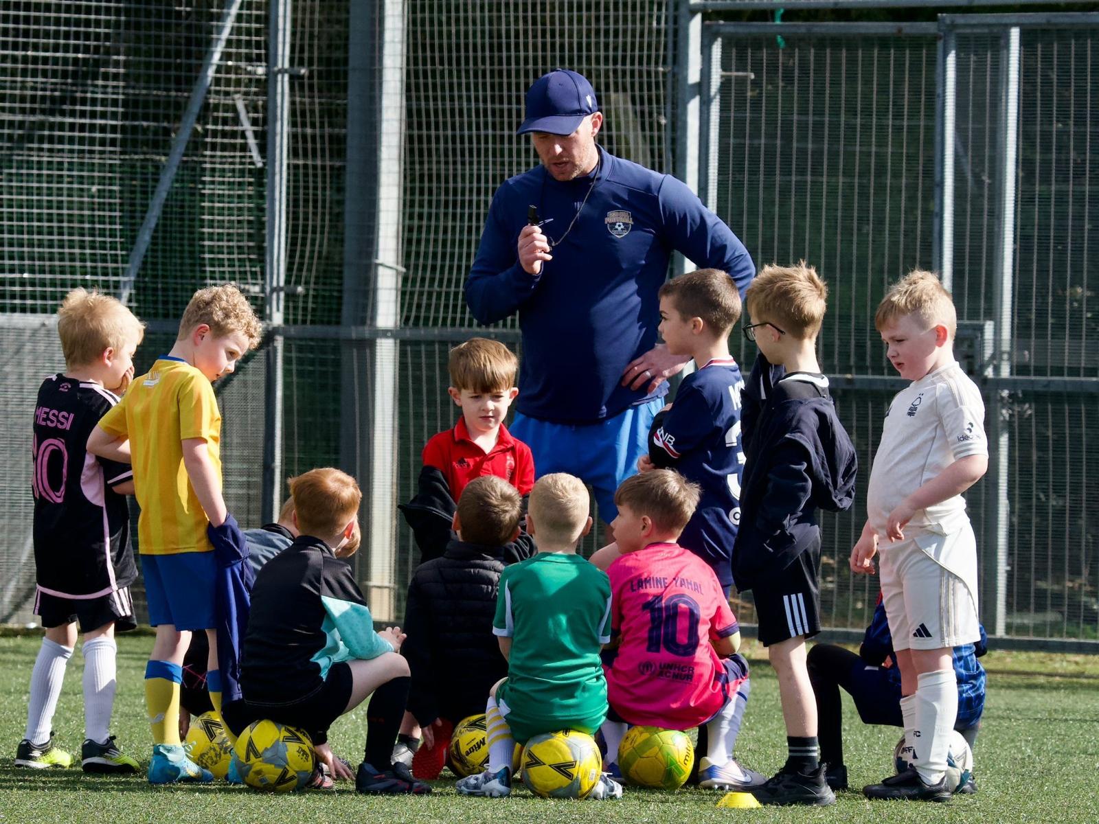 Children's football coaching session in Nottinghamshire with Rob Gill Football and Mentoring Ltd